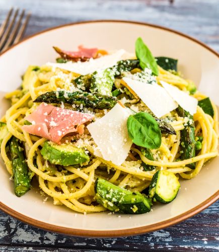 spaghetti légumes verts