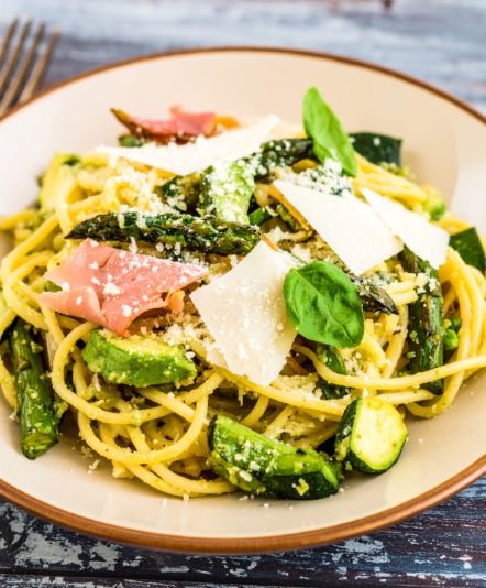 spaghetti légumes verts