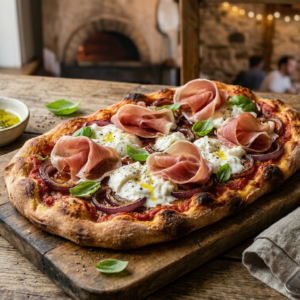 Recette Pinsa Pomodoro, Jambon cru