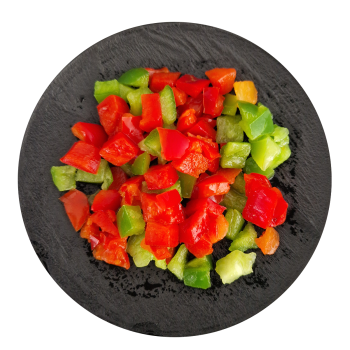 poivrons cubes rouges verts
